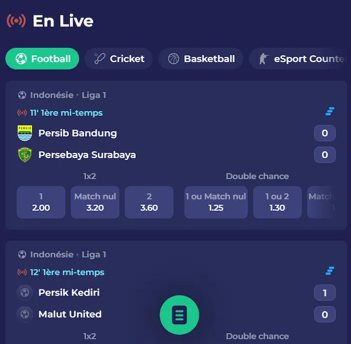 Bruno Casino live-sport